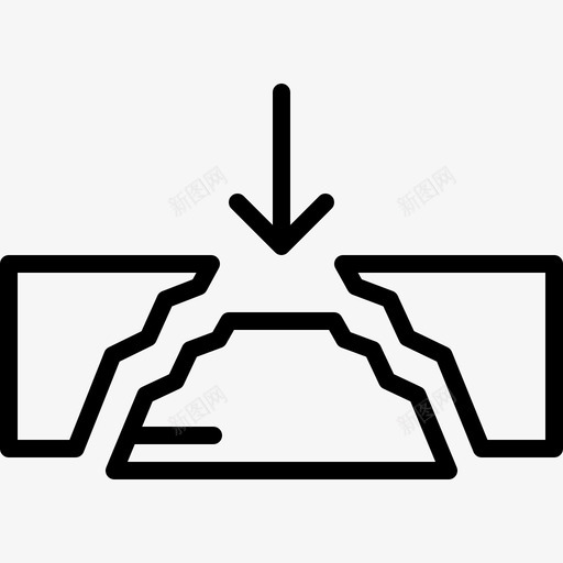缺口裂缝损坏图标svg_新图网 https://ixintu.com 损坏 破碎 缺口 裂痕 裂缝