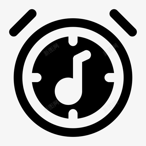 警报歌曲音频时间图标svg_新图网 https://ixintu.com 手表 时间 时间字形 警报歌曲 音频