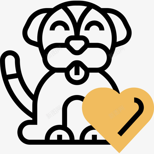 狗慈善元素5黄影图标svg_新图网 https://ixintu.com 慈善元素5 狗 黄影