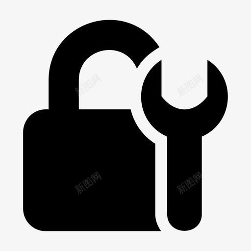 锁紧挂锁和扳手工具安全图标svg_新图网 https://ixintu.com 安全 锁紧挂锁和扳手工具