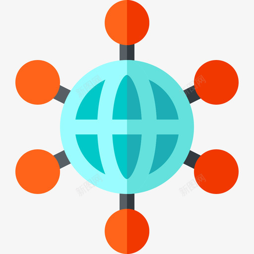 网络数字服务3扁平图标svg_新图网 https://ixintu.com 扁平 数字 服务 网络