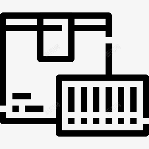 条形码盒子包装图标svg_新图网 https://ixintu.com 产品 包装 条形码 盒子 购物 送货