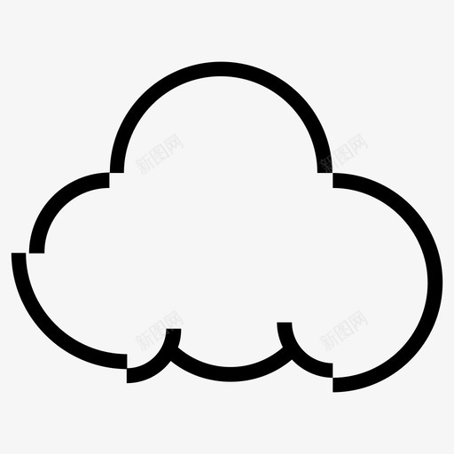 云多云白云图标svg_新图网 https://ixintu.com 多云 白云