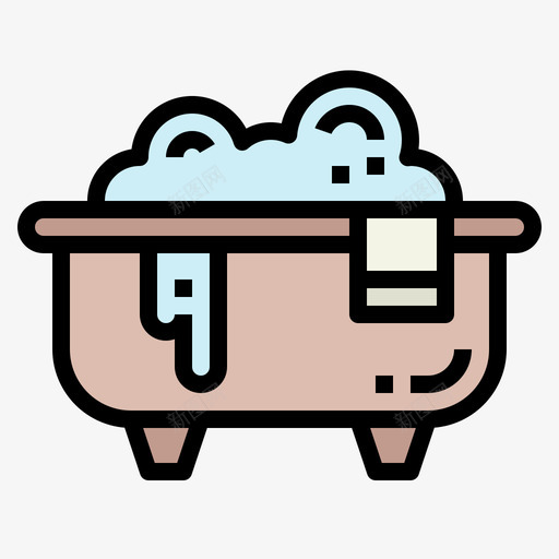 浴缸睡眠41线性颜色图标svg_新图网 https://ixintu.com 浴缸 睡眠41 线性颜色