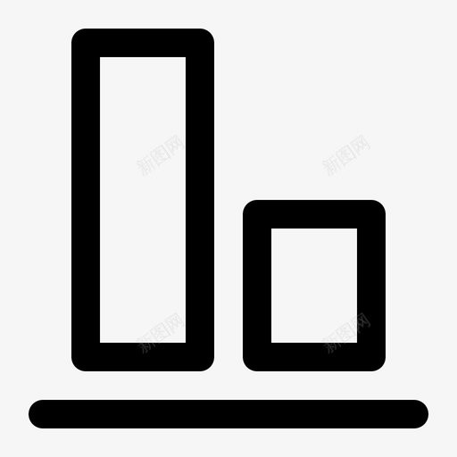 垂直下对齐对象对齐段落线性图标svg_新图网 https://ixintu.com 垂直 对象 对齐 段落 直下 线性