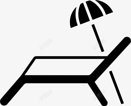 躺椅沙滩夏日图标svg_新图网 https://ixintu.com 假期 夏日 沙滩 躺椅 阳光