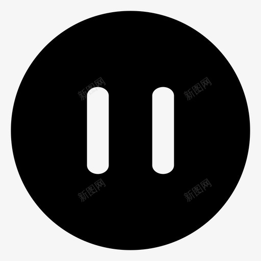 暂停音频媒体播放器图标svg_新图网 https://ixintu.com 圆形 媒体播放器 字形 暂停 用户界面 视频 音乐 音频