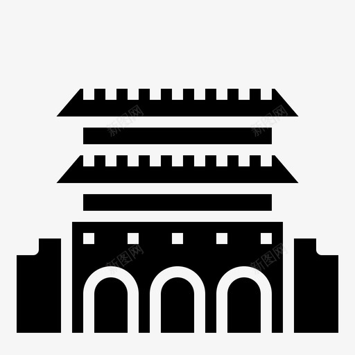 光华门韩国门landmark图标svg_新图网 https://ixintu.com landmark travel 光华门 韩国门 韩国黑色
