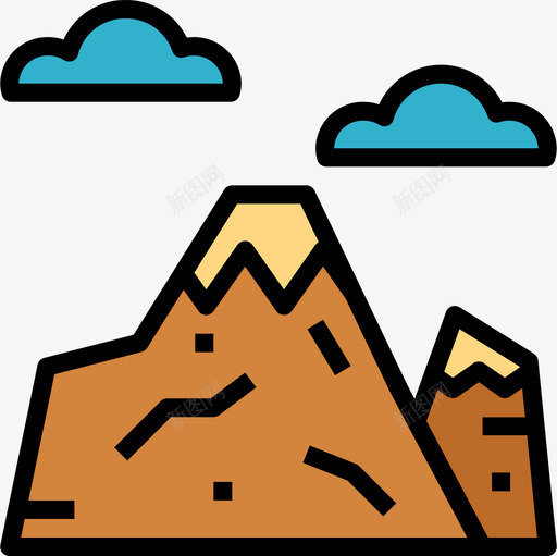 山背包客3线性颜色图标svg_新图网 https://ixintu.com 山 线性颜色 背包客3