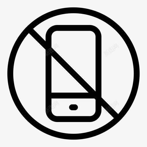 禁止使用手机禁止使用智能手机图标svg_新图网 https://ixintu.com 严禁手机 使用 手机 智能 机场 禁止
