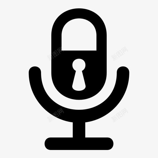 带挂锁的麦克风带锁安全图标svg_新图网 https://ixintu.com 安全 带锁 挂锁 麦克风