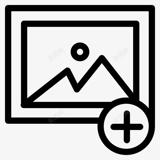 添加新建照片图标svg_新图网 https://ixintu.com 多媒体 收藏 新建 添加 照片