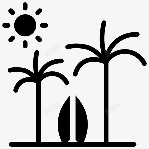 暑假冲浪沙滩冲浪夏日冲浪图标svg_新图网 https://ixintu.com 冲浪 夏日 暑假 沙滩
