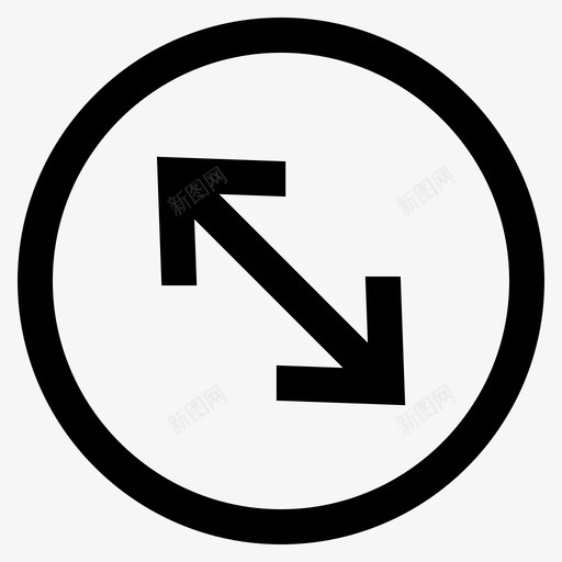 角箭头按钮图标svg_新图网 https://ixintu.com 元素 圆箭头线 按钮 方向 界面 箭头 角