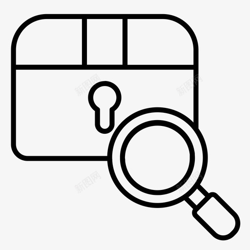 搜索查找锁定图标svg_新图网 https://ixintu.com 搜索 放大镜 查找 查看 锁定