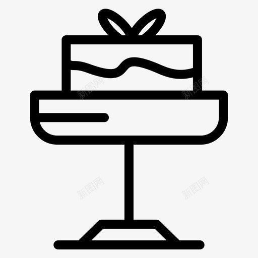托盘生日蛋糕图标svg_新图网 https://ixintu.com 加粗 托盘 生日 粗线条 蛋糕 酒吧 餐厅
