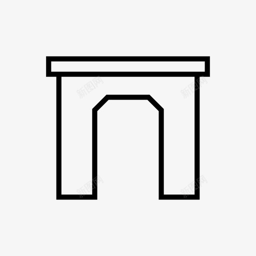 拱门古建筑入口图标svg_新图网 https://ixintu.com 1emtech 入口 古建筑 拱门