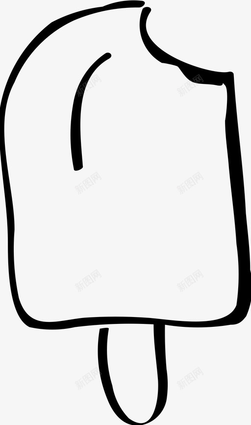手绘咬冰淇淋手绘冰淇淋图标svg_新图网 https://ixintu.com 冰淇淋 图标 夏季 手绘
