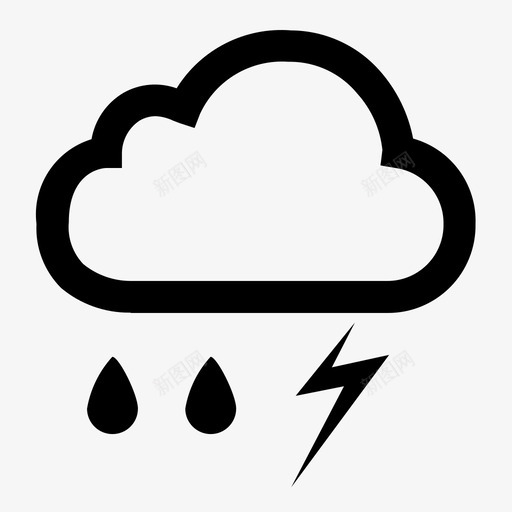 天气_雷阵雨svg_新图网 https://ixintu.com 天气_雷阵雨