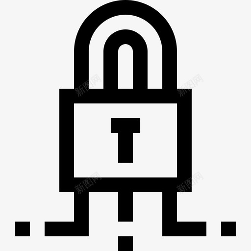 锁数字服务线性图标svg_新图网 https://ixintu.com 数字 服务 线性