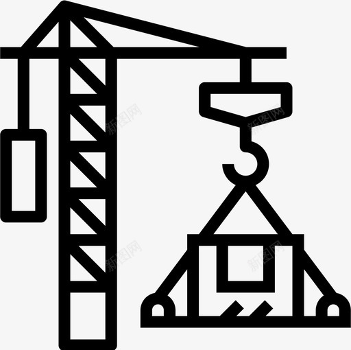 起重机后勤39直线型图标svg_新图网 https://ixintu.com 后勤 直线 线型 起重机