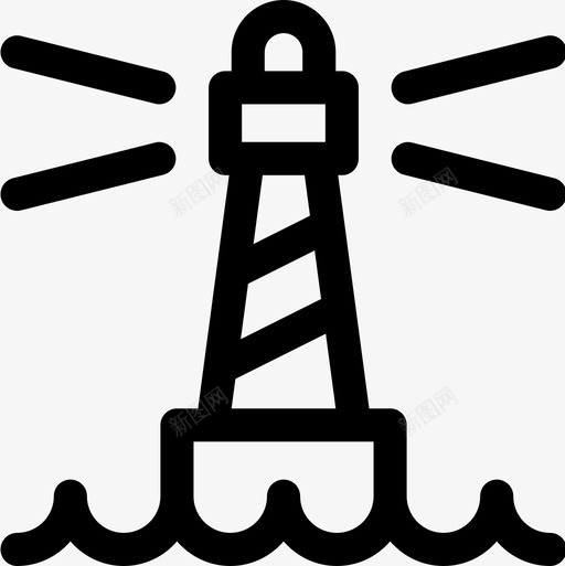 灯塔景观64线性图标svg_新图网 https://ixintu.com 景观64 灯塔 线性