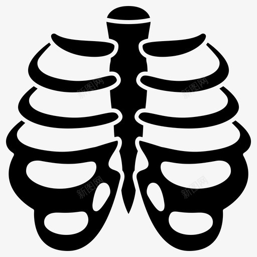 骨骼骨科肋骨图标svg_新图网 https://ixintu.com 人体器官铭文 肋骨 胸部 胸骨 音调 骨科 骨骼