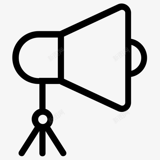 工作室灯手电筒泛光灯图标svg_新图网 https://ixintu.com 工作室灯 手电筒 泛光灯 电影院和电影制作线矢量图标集 聚光灯