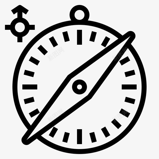 罗盘旅行工具1线性图标svg_新图网 https://ixintu.com 工具 旅行 线性 罗盘