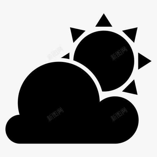 夏天云太阳图标svg_新图网 https://ixintu.com 夏天 太阳 混合