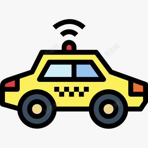 出租车交通153线性颜色图标svg_新图网 https://ixintu.com 交通153 出租车 线性颜色