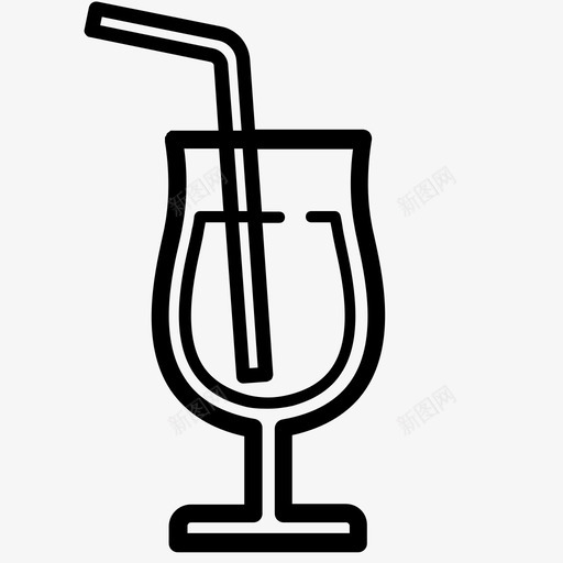 波可格兰德杯波科格兰德杯鸡尾酒图标svg_新图网 https://ixintu.com 兰德 吸管 波可格 波科格 玻璃杯 饮料 鸡尾酒