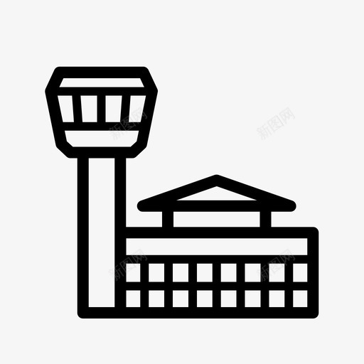 机场大楼飞机机场入口图标svg_新图网 https://ixintu.com 入口 大厦 大楼 机场 航站楼 飞机