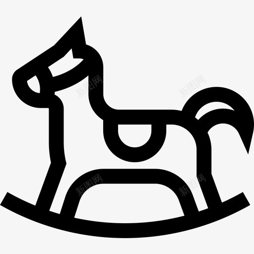 摇摆马儿童玩具7直线型图标svg_新图网 https://ixintu.com 儿童玩具 摇摆 直线 线型