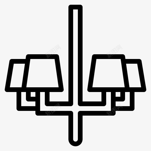 枝形吊灯装饰家居图标svg_新图网 https://ixintu.com 吊灯 家居 枝形 照明 装饰 轮廓
