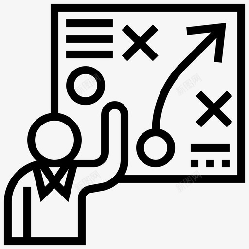 战术教练游戏图标svg_新图网 https://ixintu.com 战术 教练 游戏 策略 篮球核心线 计划