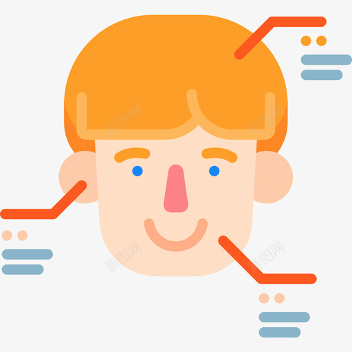 人脸识别未来世界平面图标svg_新图网 https://ixintu.com 人脸识别 平面 未来世界