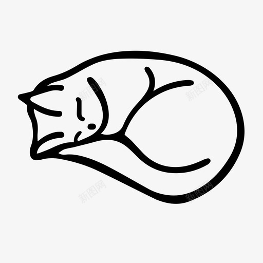 睡觉的猫动物猫图标svg_新图网 https://ixintu.com 动物 喵喵 宠物 睡觉 胡须