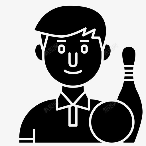 保龄球头像人图标svg_新图网 https://ixintu.com 人 保龄球 头像 球员 男性体育字形 运动