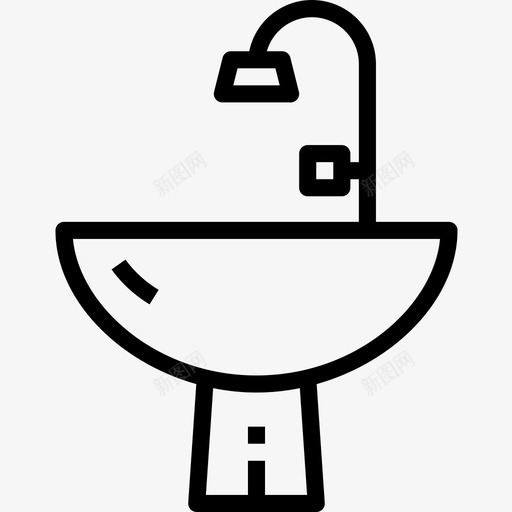 水槽家具126线性图标svg_新图网 https://ixintu.com 家具 水槽 线性