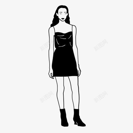 模特服装时装图标svg_新图网 https://ixintu.com 女人 时装 服装 模特 高个子