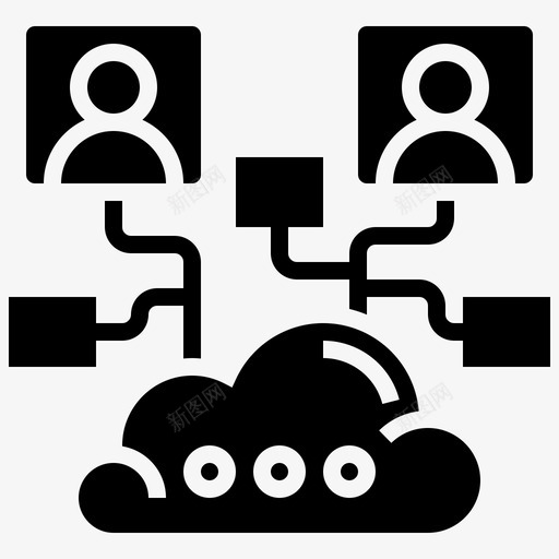 群集计算连接图标svg_新图网 https://ixintu.com cloudserviceglyph2 图表 网络 群集 计算 连接
