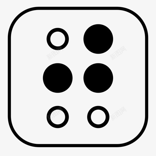 字母j字母表盲文图标svg_新图网 https://ixintu.com 字母 字母表 按钮 方块 盲文