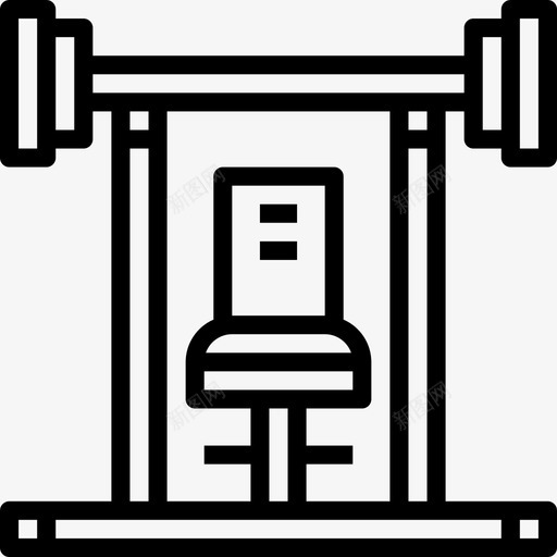 长凳健身馆2直线型图标svg_新图网 https://ixintu.com 健身馆 直线 线型 长凳