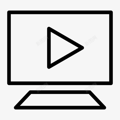 视频计算机播放器图标svg_新图网 https://ixintu.com 播放器 流媒体 社交 社交媒体ui图标集大纲 视频 计算机