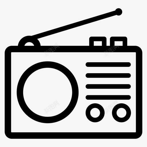 老式收音机天线便携式图标svg_新图网 https://ixintu.com 便携式 天线 用户界面ii 老式收音机 调谐