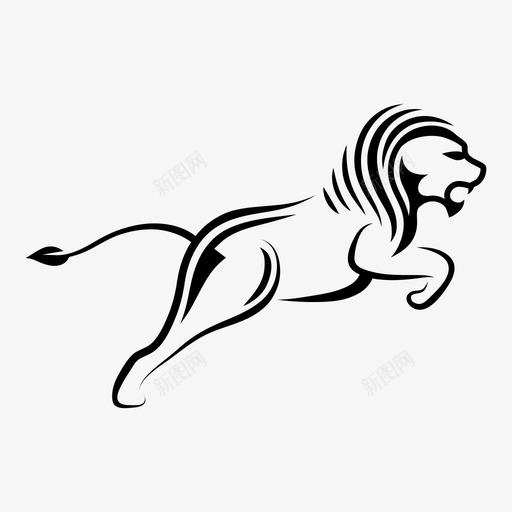 狮子非洲猫图标svg_新图网 https://ixintu.com 哺乳动物 狮子 猫 非洲