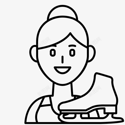 滑冰专业运动服图标svg_新图网 https://ixintu.com 专业 冬季 女子 滑冰 运动 运动服