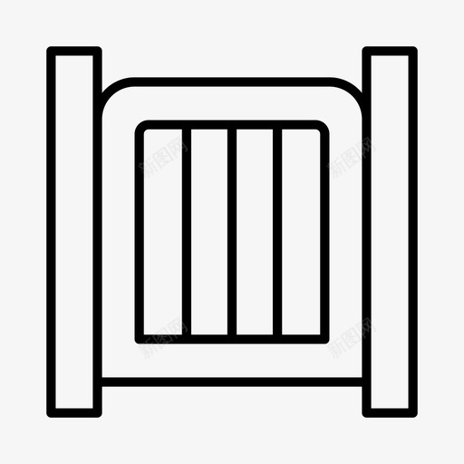 大门铝大门围栏图标svg_新图网 https://ixintu.com 围栏 大门 栅栏 金属门 铝大门