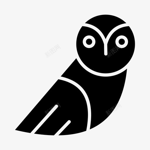 猫头鹰动物王国鸟类图标svg_新图网 https://ixintu.com 动物园 动物王国 猫头鹰 野生动物 鸟类